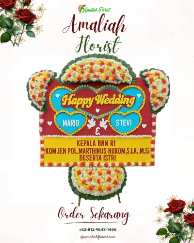 Karangan Papan Bunga Pernikahan di Cijambu